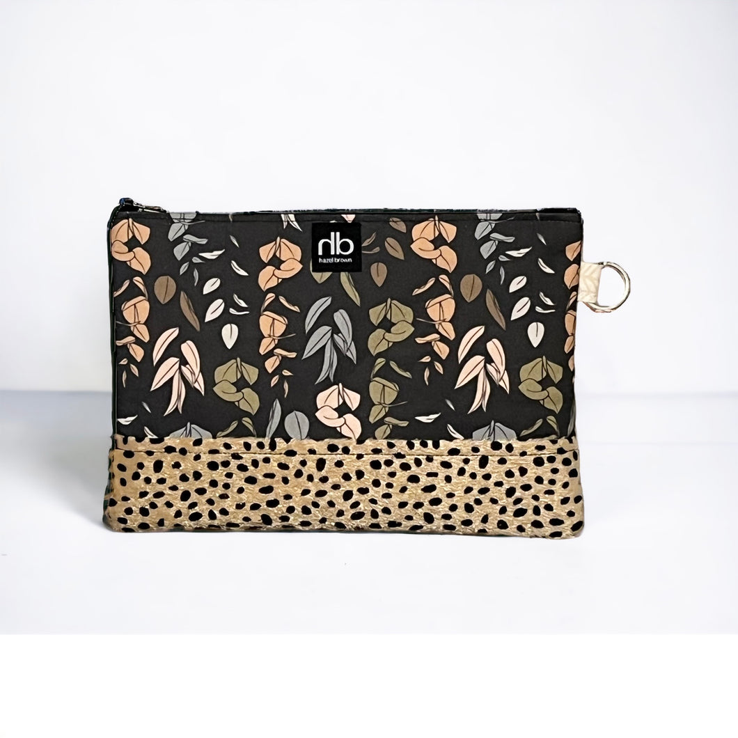 Clutch - Modern Leaves in Gray and Cheetah