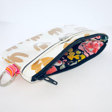 Load image into Gallery viewer, Mini Pouch, Coin Purse with vinyl pocket - Golden Lotus
